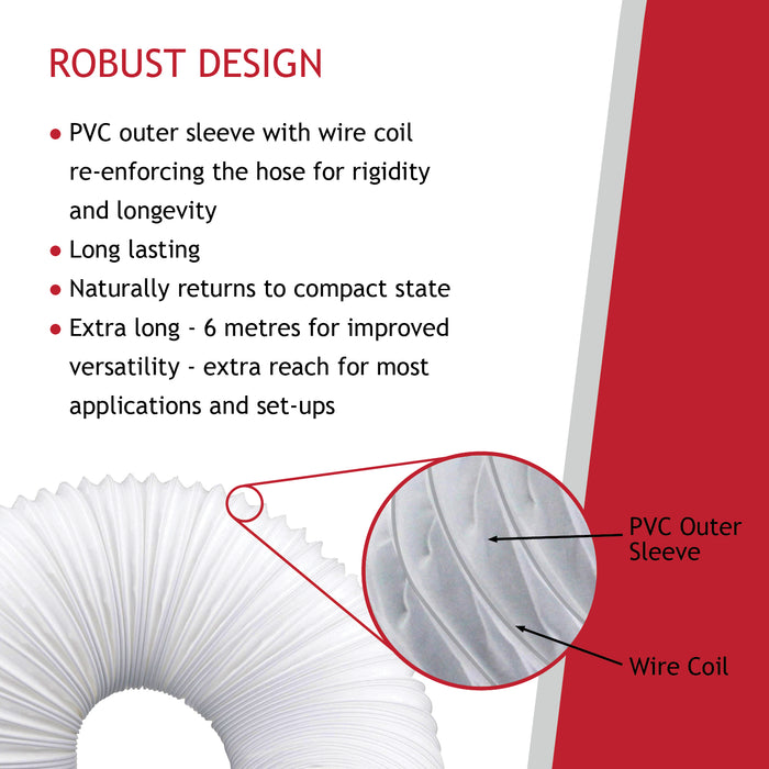 Universal Extra Long Condenser Vent Hose Pipe for Vented Tumble Dryers (6m / 4")