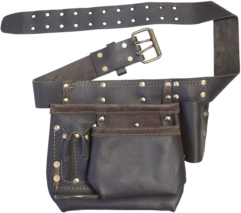 Artists Leather Tool Belt Pouch Multi Pocket Oil Tanned Brush Holder Organiser