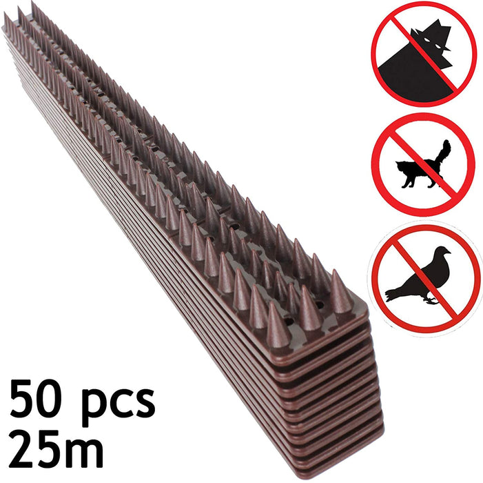 Garden Fence Wall Anti-Climb Security Spikes (50 Pcs, 25m)