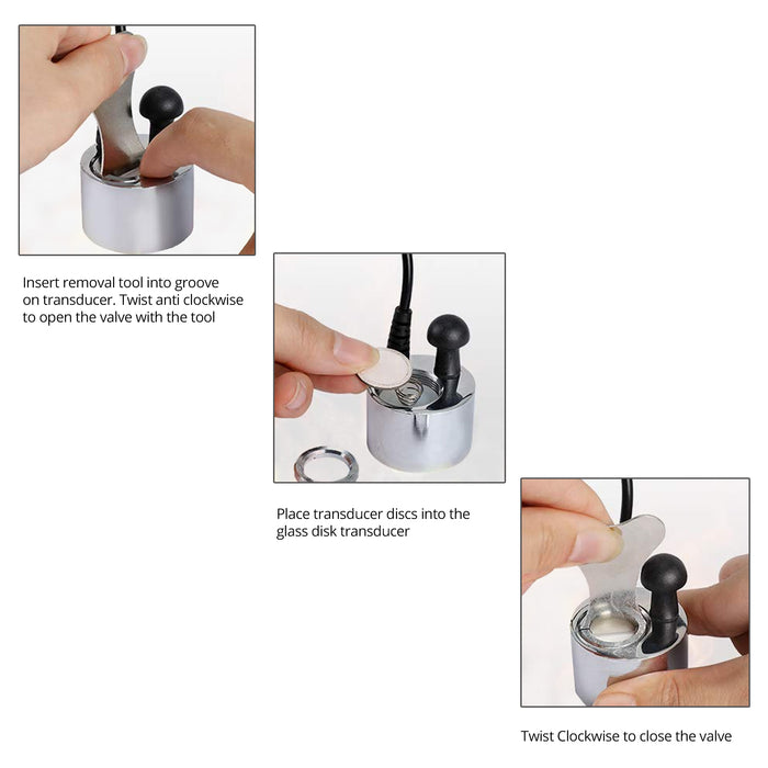 Glass Opti-Myst Heater Disk Transducer, Spare Discs + Removal Tool compatible with DIMPLEX Electric Wall Fire