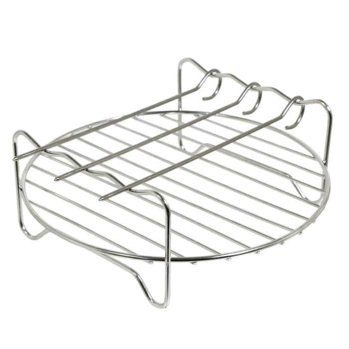 Air Fryer Round Shelf Rack Multi Cooker 17.8cm 7" Stainless Steel + 3 Skewers