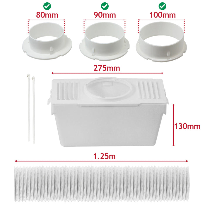Condenser Vent Box & Hose Kit for Electra Vented Tumble Dryers (1.25m)