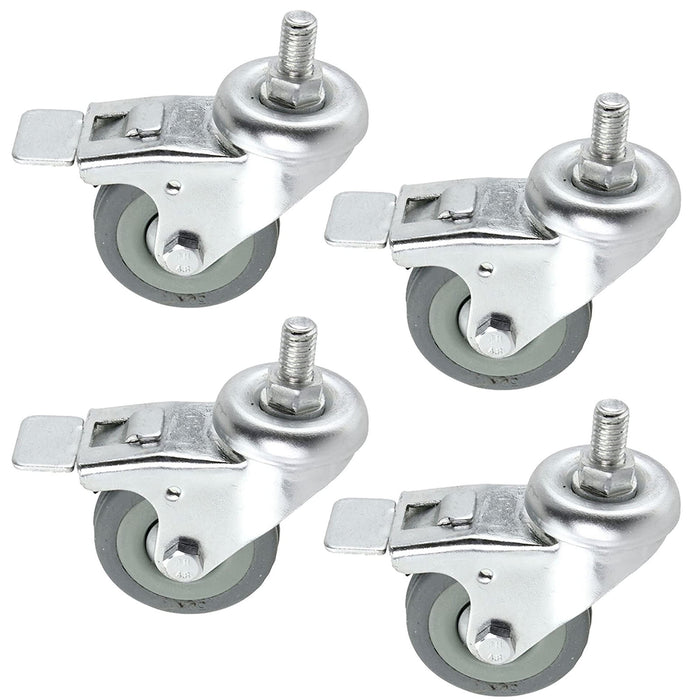 Castor Wheel Trolley 50mm M10 Threaded Swivel Braked Non-Braked 8 x Caster Wheels