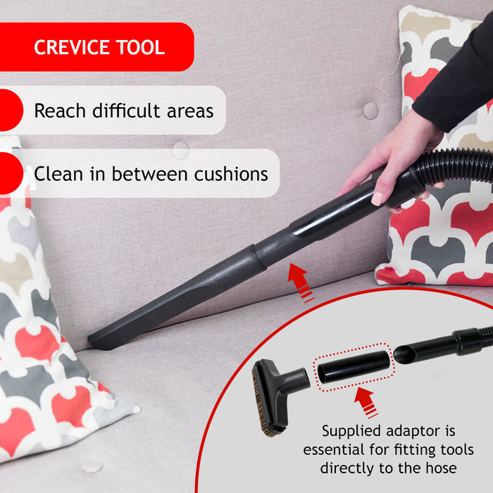 Crevice tool from SPARES2GO Henry Hetty hose kit cleaning tight spaces - vacuuming cushion