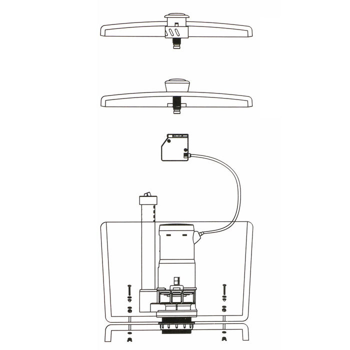 Adjustable Dual Flush Toilet Valve Concealed Cistern with Push Button (1.5" / 2" Outlet, 300mm Cable)