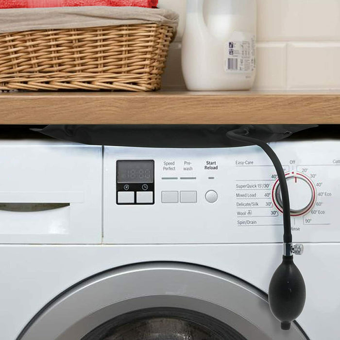 Inflating shock absorbing pads safely secure your appliance in place