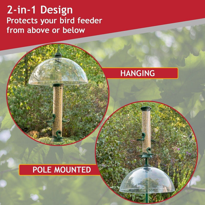 Squirrel Baffle Dome Adjustable Hook Bird Feeder Hanging Guard (Pack of 3)