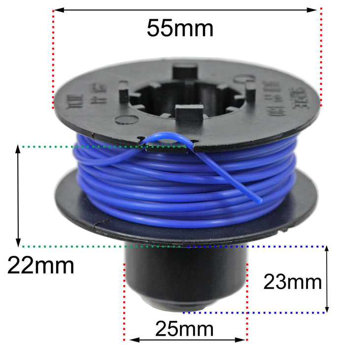 Strimmer Line Spool for POWERBASE N0E-2ET-230 18v Cordless Trimmer 8m