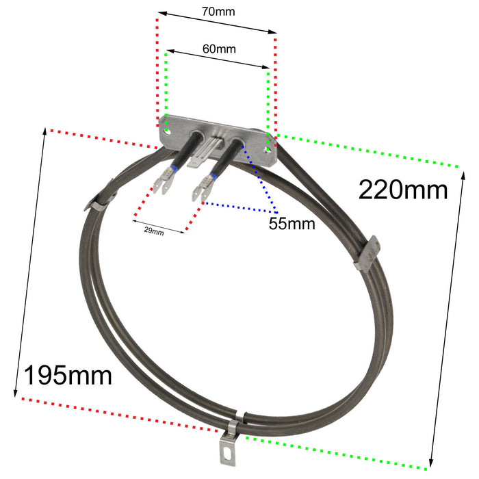 Hotpoint Fan Oven Cooker Heater Element 2 Turn 2000W Genuine C00302374 C00084399