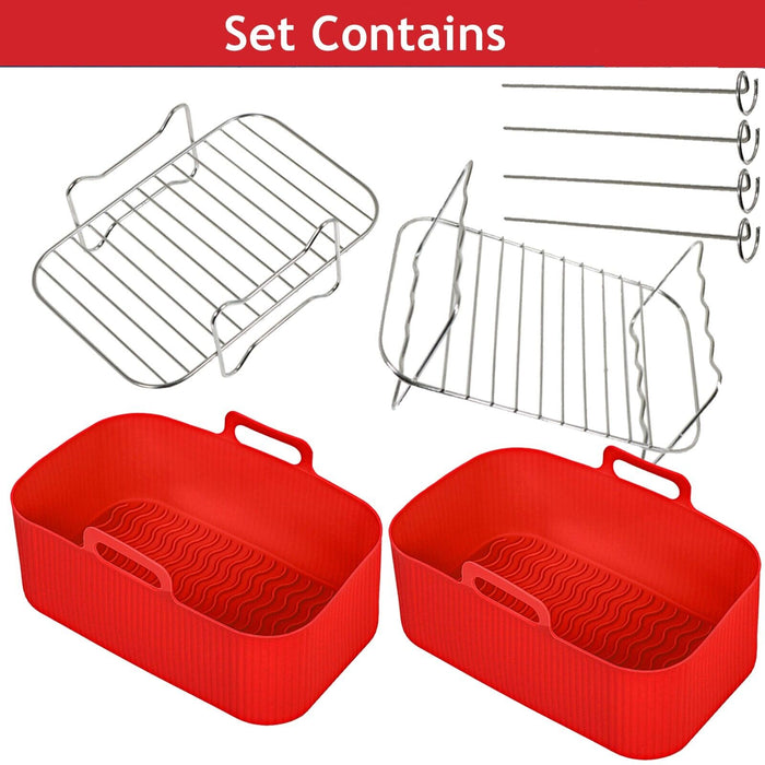 Basket Racks for DEVOLOGY Air Fryer Double 9L Drawer Liner Pot Shelf Set
