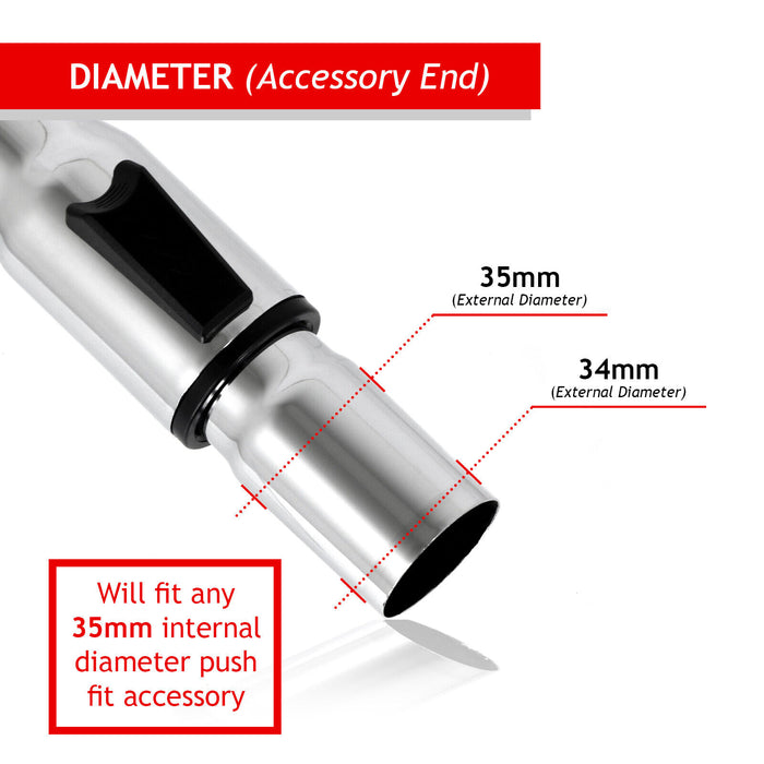 Vacuum Cleaner Adjustable Telescopic Tube Extension Rod Wand Pipe (35mm)