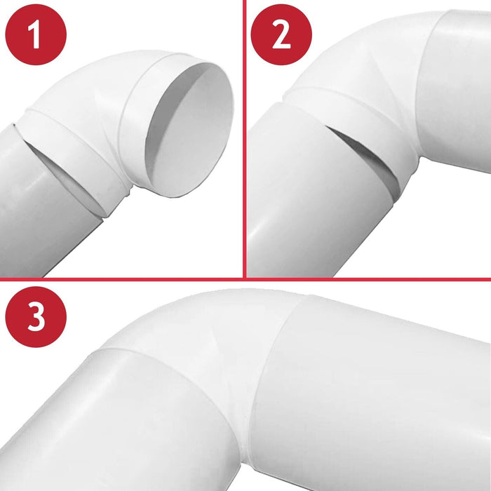 Cooker Hood Bend Elbow Duct 90 Degree Vent Hose Pipe Tube Male Ducting Connector (5" / 125mm)
