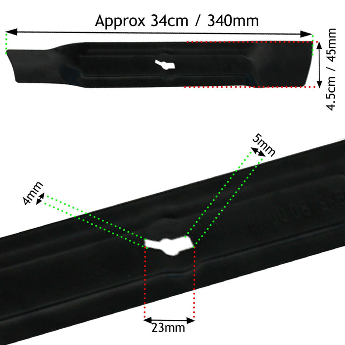 Metal Blade for RYNO MEB1434M ME1434G Lawnmower 34cm Lawn Mower