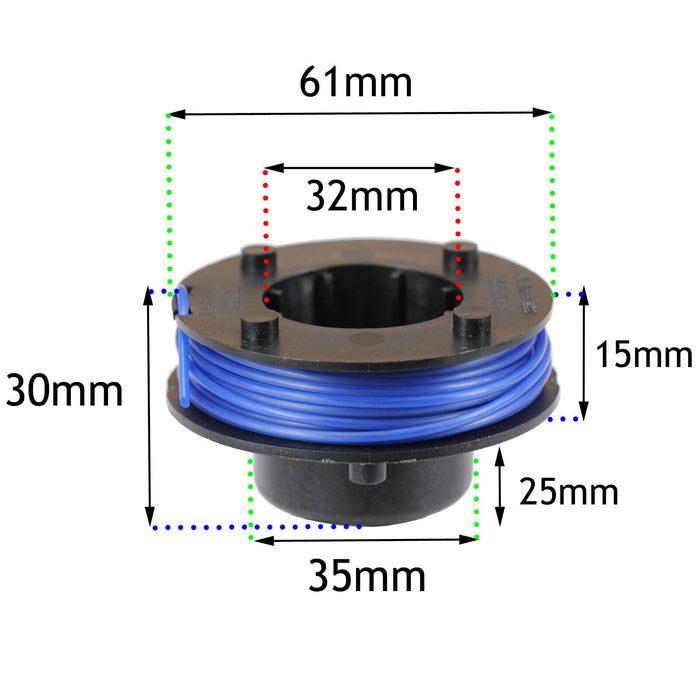 Strimmer Line Spool & Cover for DRAPER GT3024T Trimmer Twin 5m 1.5mm