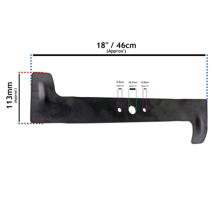 Blade for MOUNTFIELD 46PD 46RHP 461HP 461PD Lawnmower Mower 18" 46cm 181004397/0