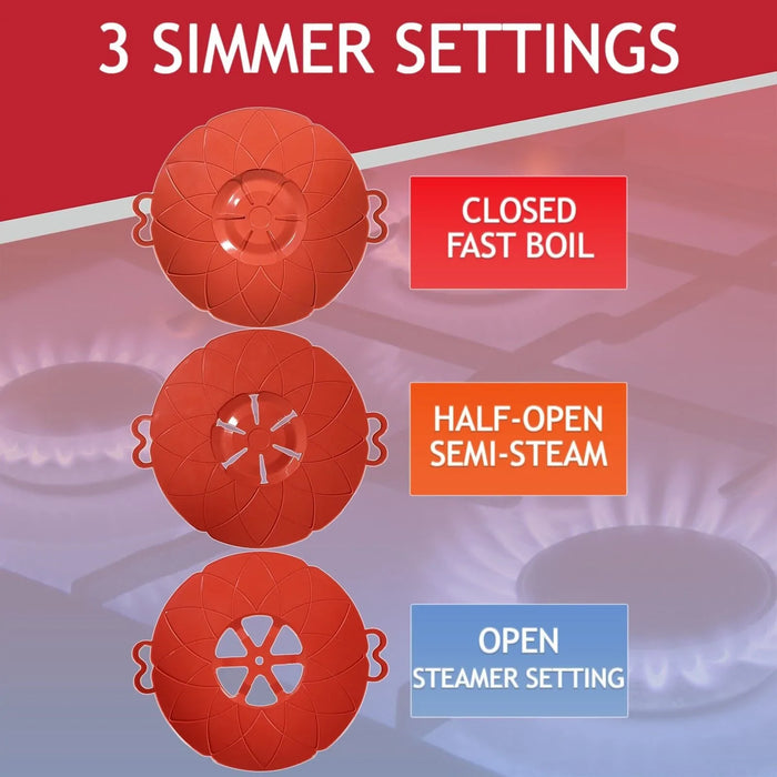 Pan Lid Spill Stopper Silicone Pot Steamer Saucepan Anti Boiling Overflow Protector Covers (Pack of 3)
